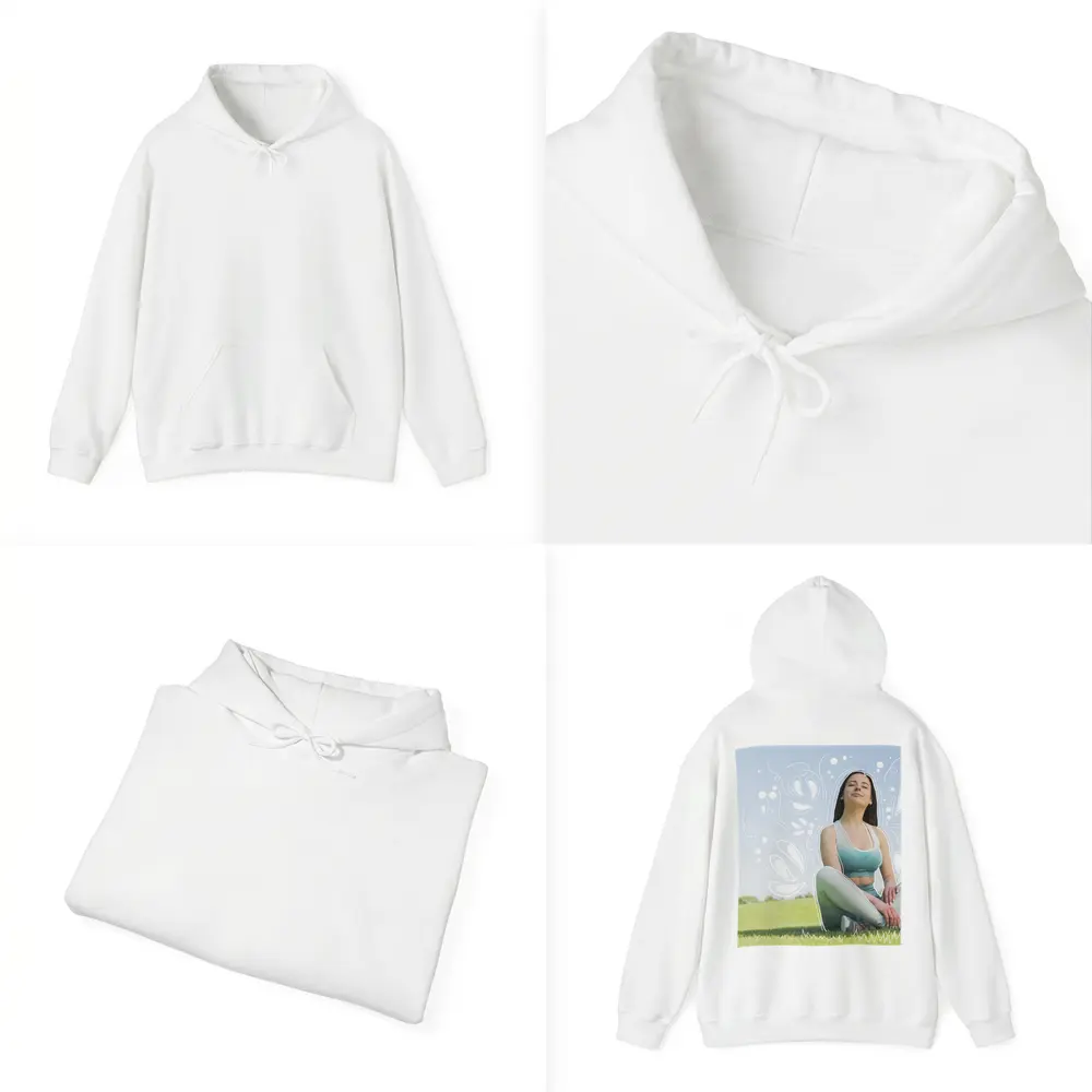 Woman Meditating Outdoors Park Floral Design – Hoodies