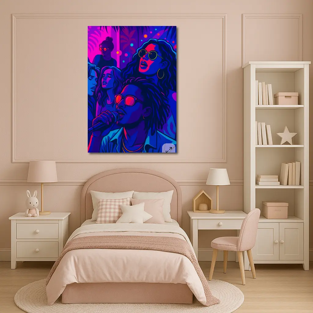 Neon Music Party Night Pop Art – Wall Art