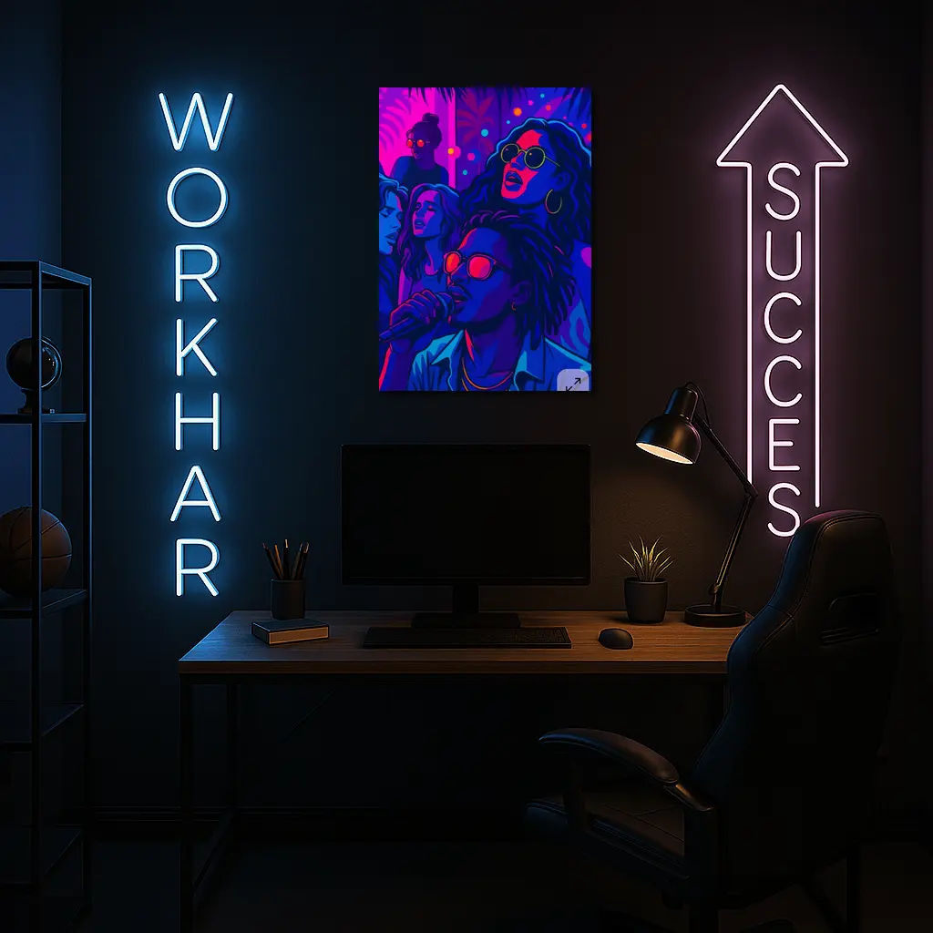 Neon Music Party Night Pop Art – Wall Art