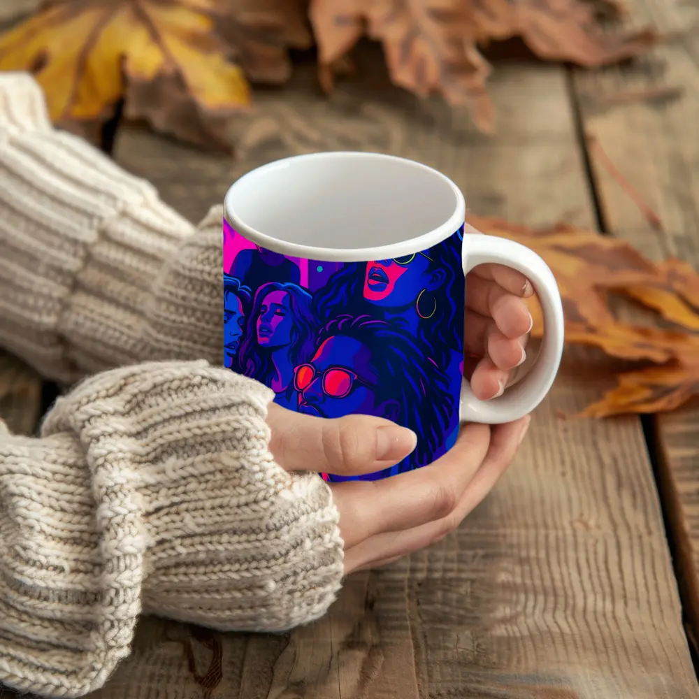 Neon Music Party Night Pop Art – Mugs