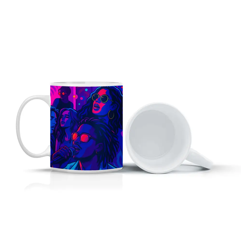 Neon Music Party Night Pop Art – Mugs