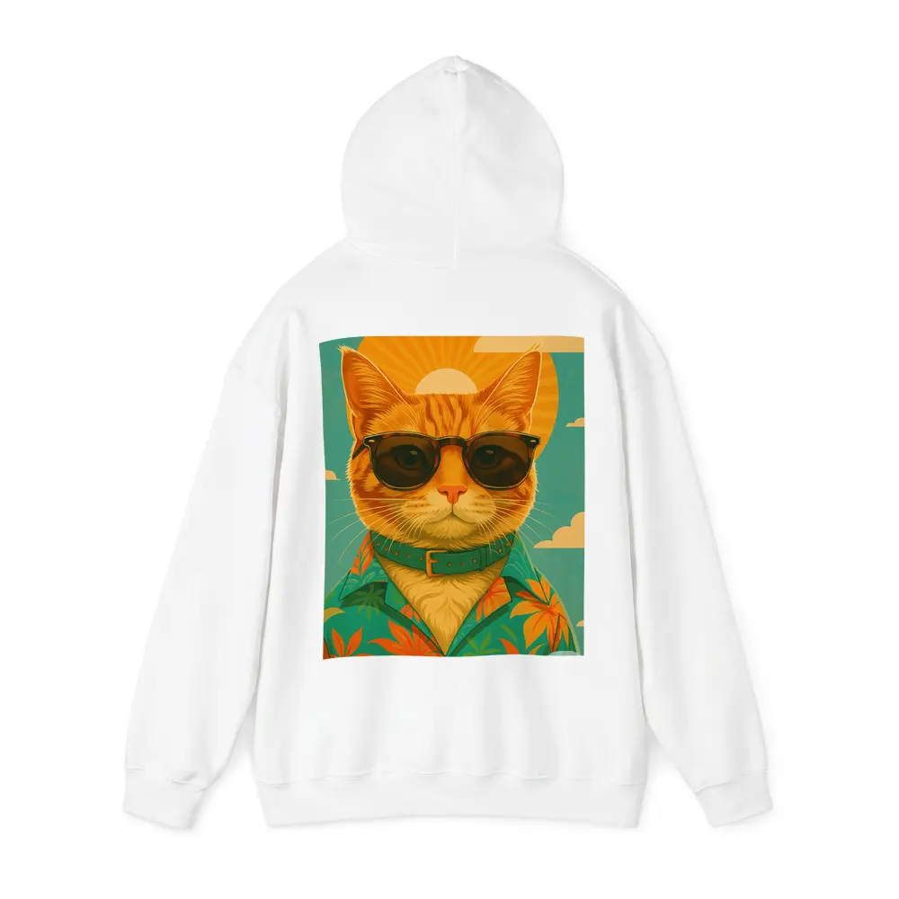 Cool Orange Cat Sunglasses Retro Summer Art – Hoodies