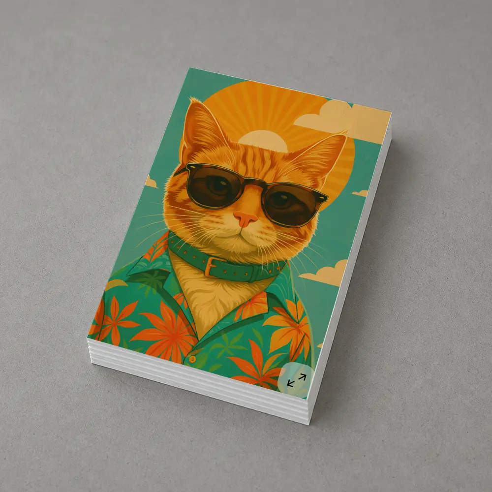 Cool Orange Cat Sunglasses Retro Summer Art – Postcards