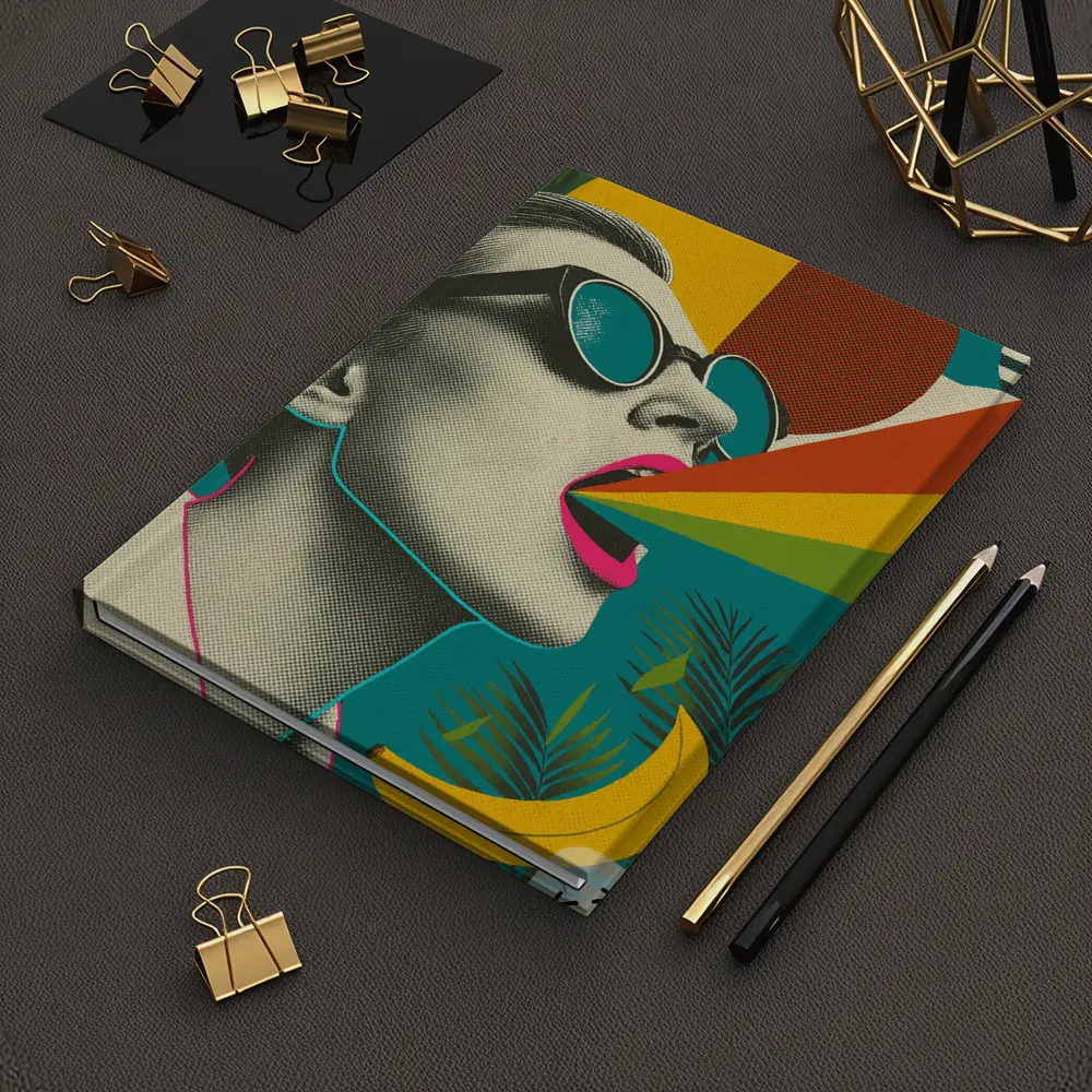 Retro Pop Art Woman Sunglasses Rainbow – Notebooks