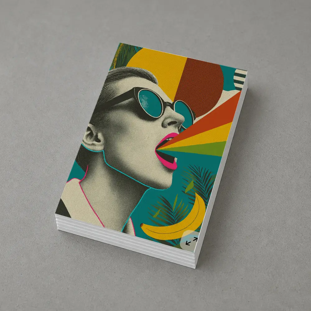 Retro Pop Art Woman Sunglasses Rainbow – Postcards