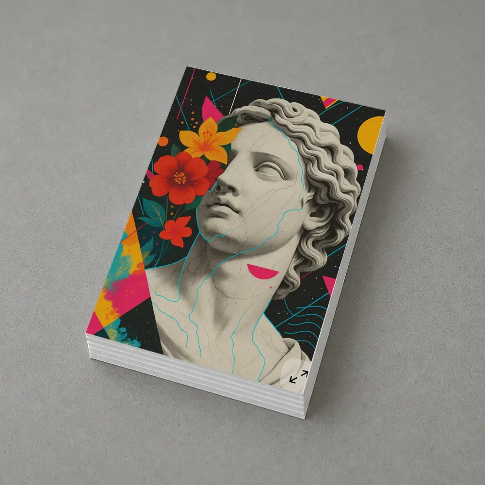 Greek Statue Pop Art Colorful Floral Background – Postcards