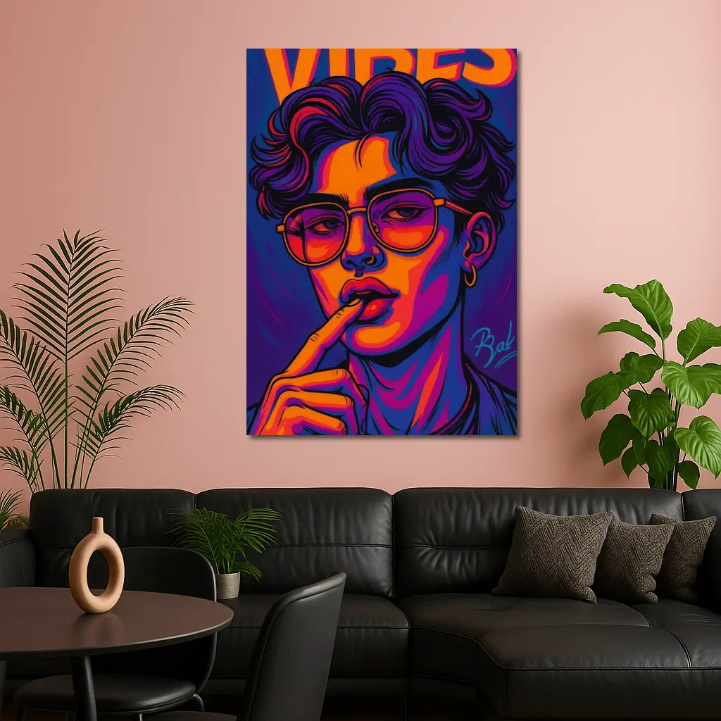 Retro Pop Art Young Man With Glasses – Wall Art