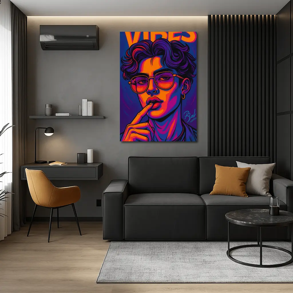 Retro Pop Art Young Man With Glasses – Wall Art