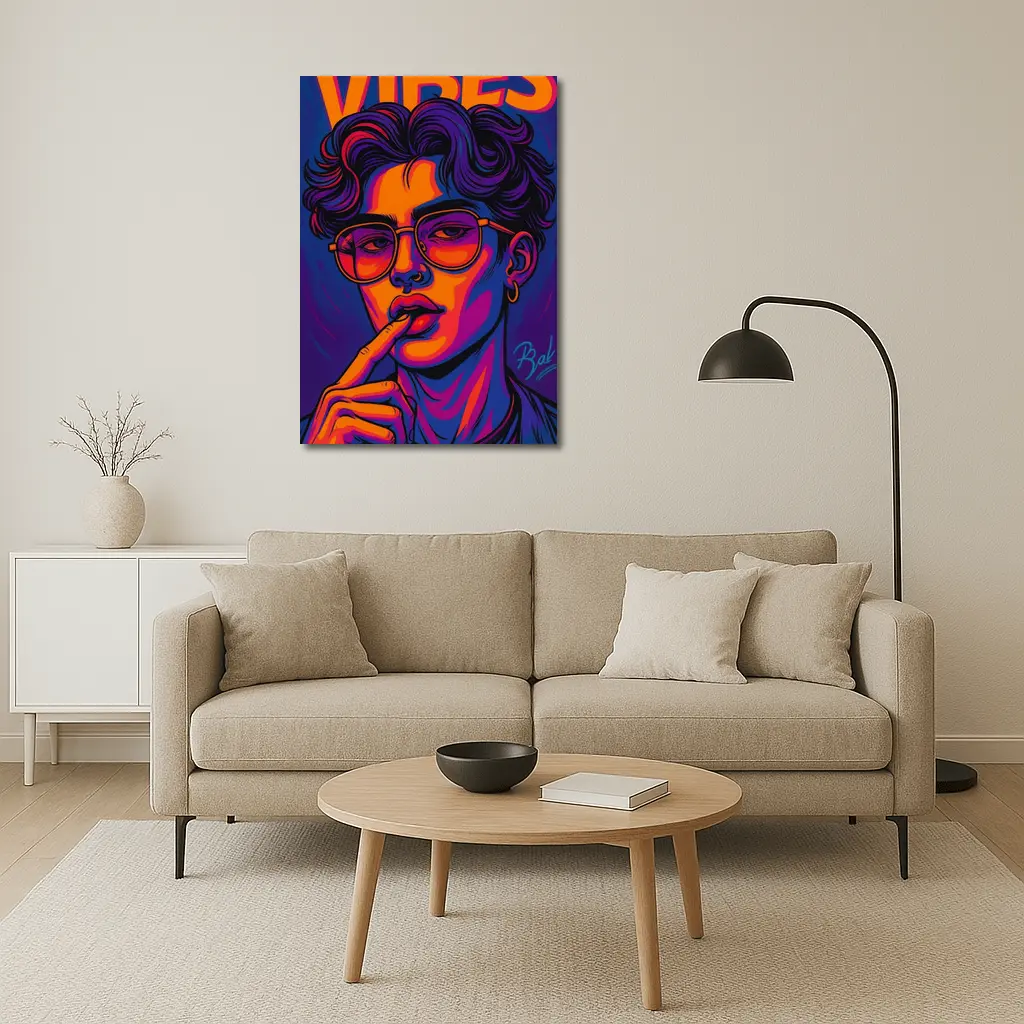 Retro Pop Art Young Man With Glasses – Wall Art