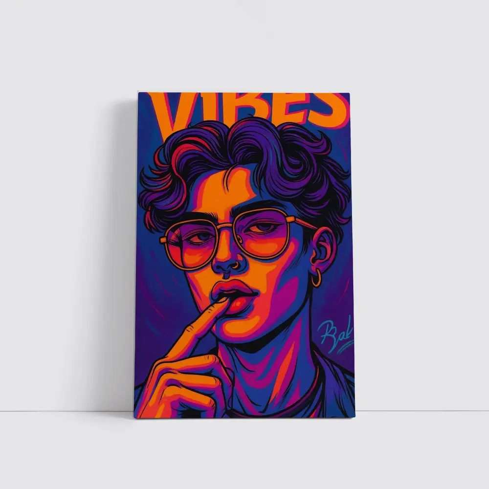 Retro Pop Art Young Man With Glasses – Wall Art