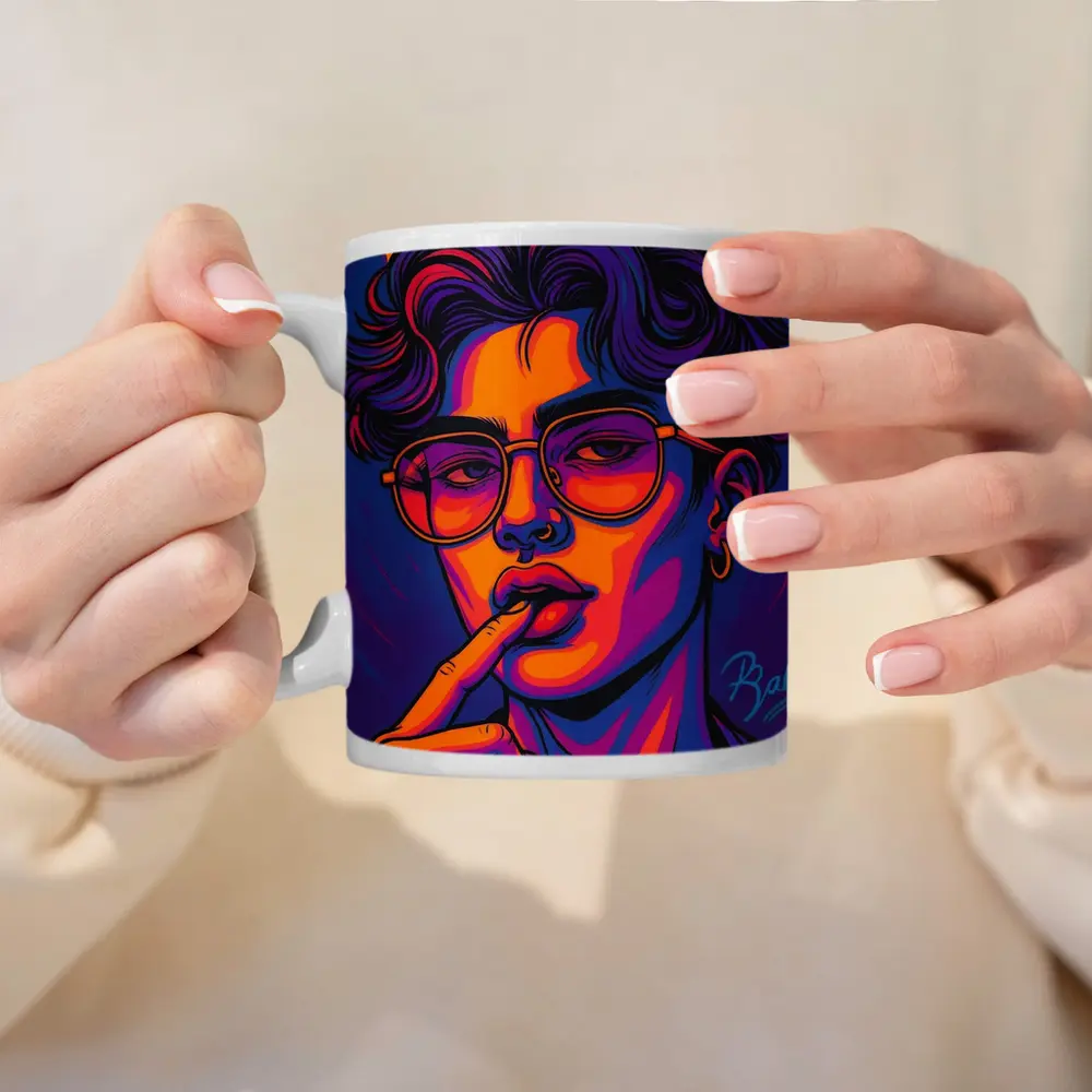Retro Pop Art Young Man With Glasses – Mugs