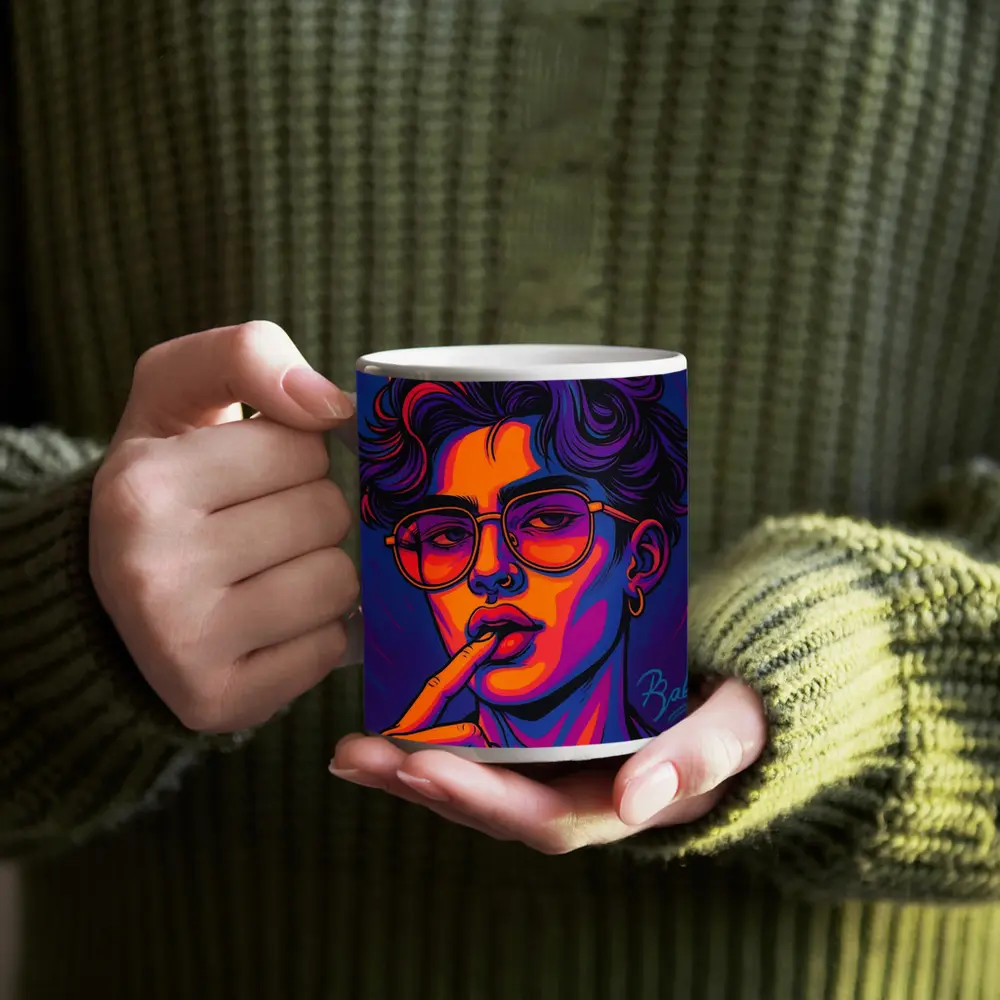 Retro Pop Art Young Man With Glasses – Mugs