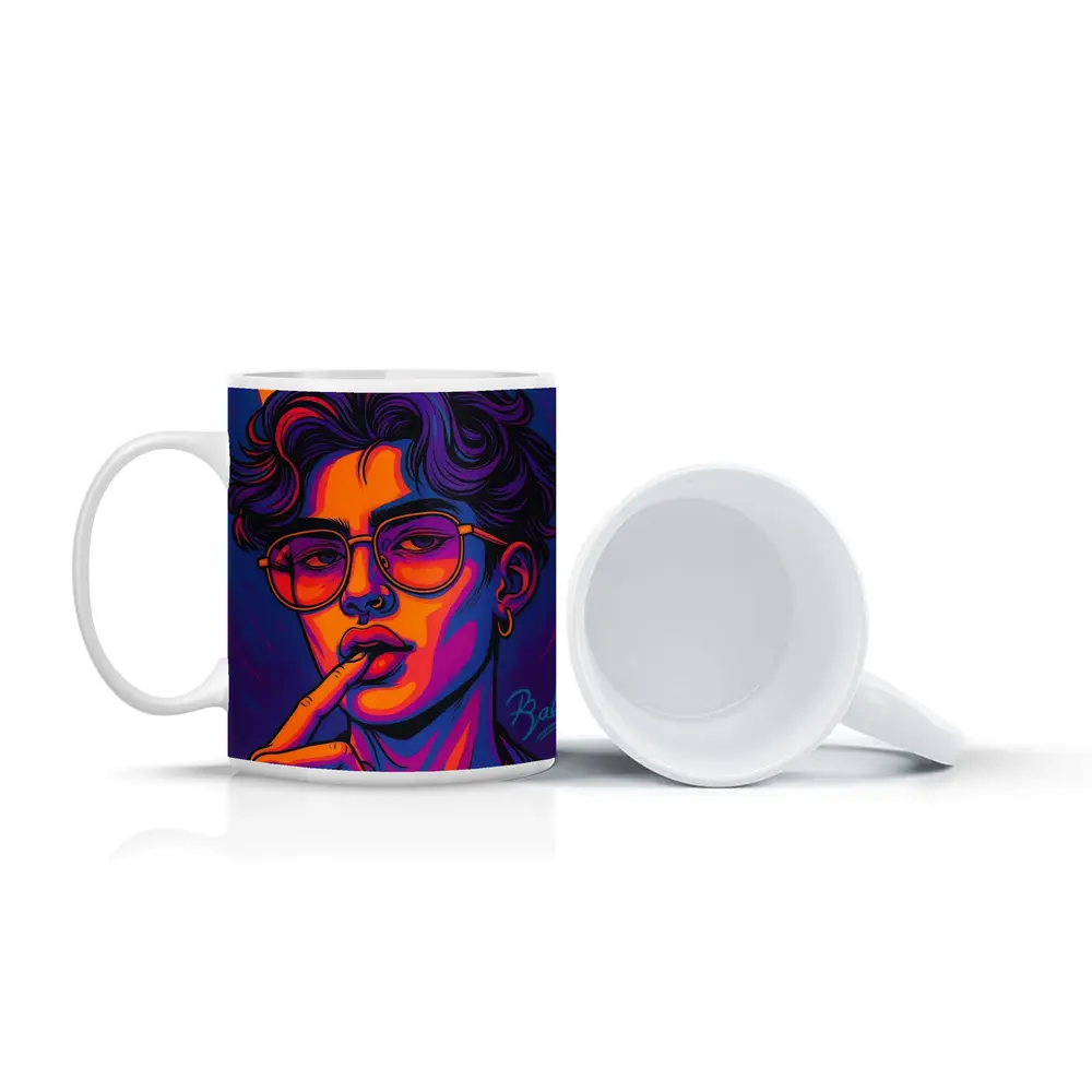 Retro Pop Art Young Man With Glasses – Mugs
