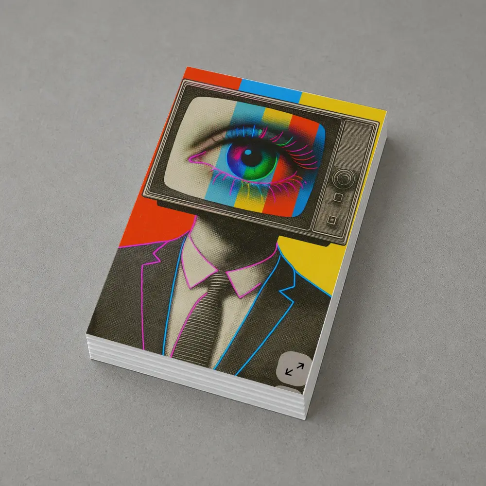 Retro TV Head Man Pop Art Surreal – Postcards