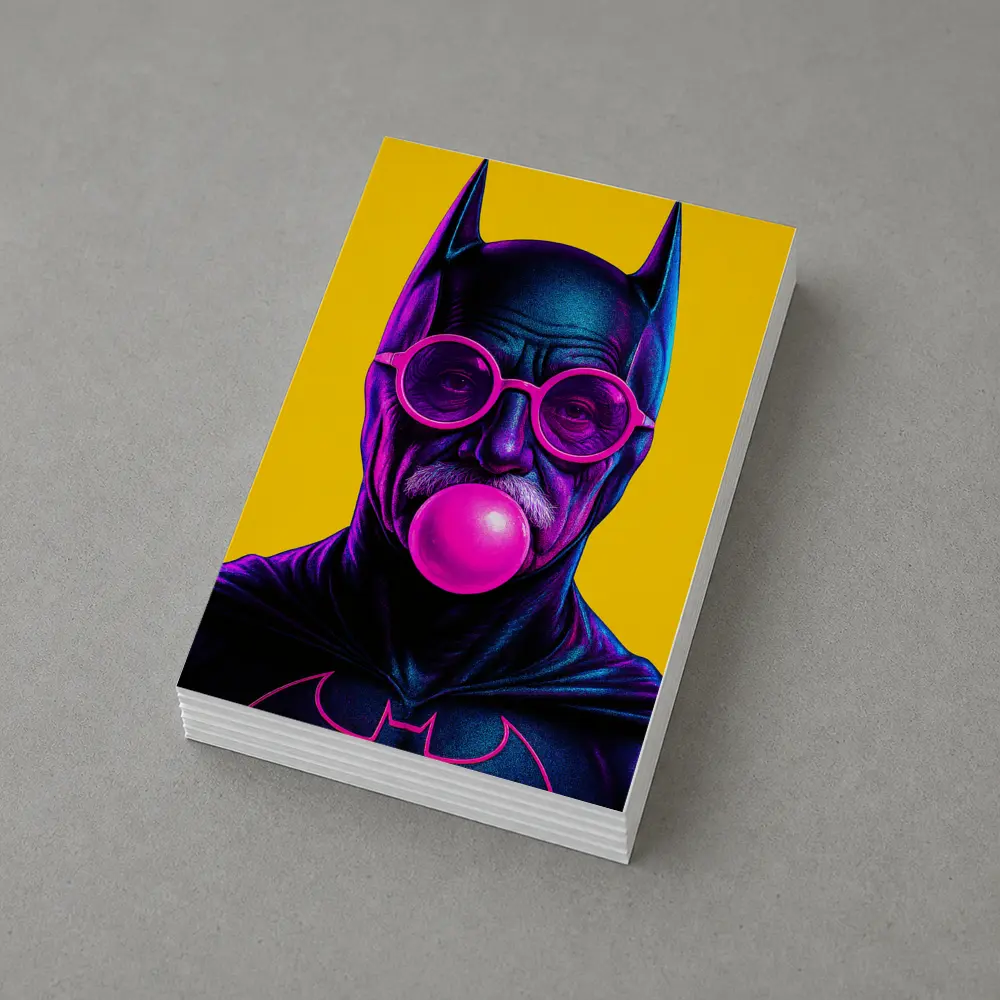 Batman Old Man Blowing Bubble Gum Yellow – Postcards