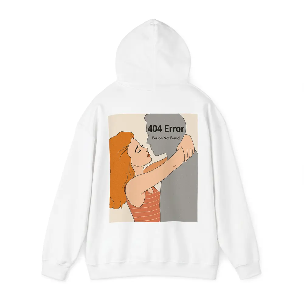 404 Error Person Not Found Couple Illustration – Hoodies
