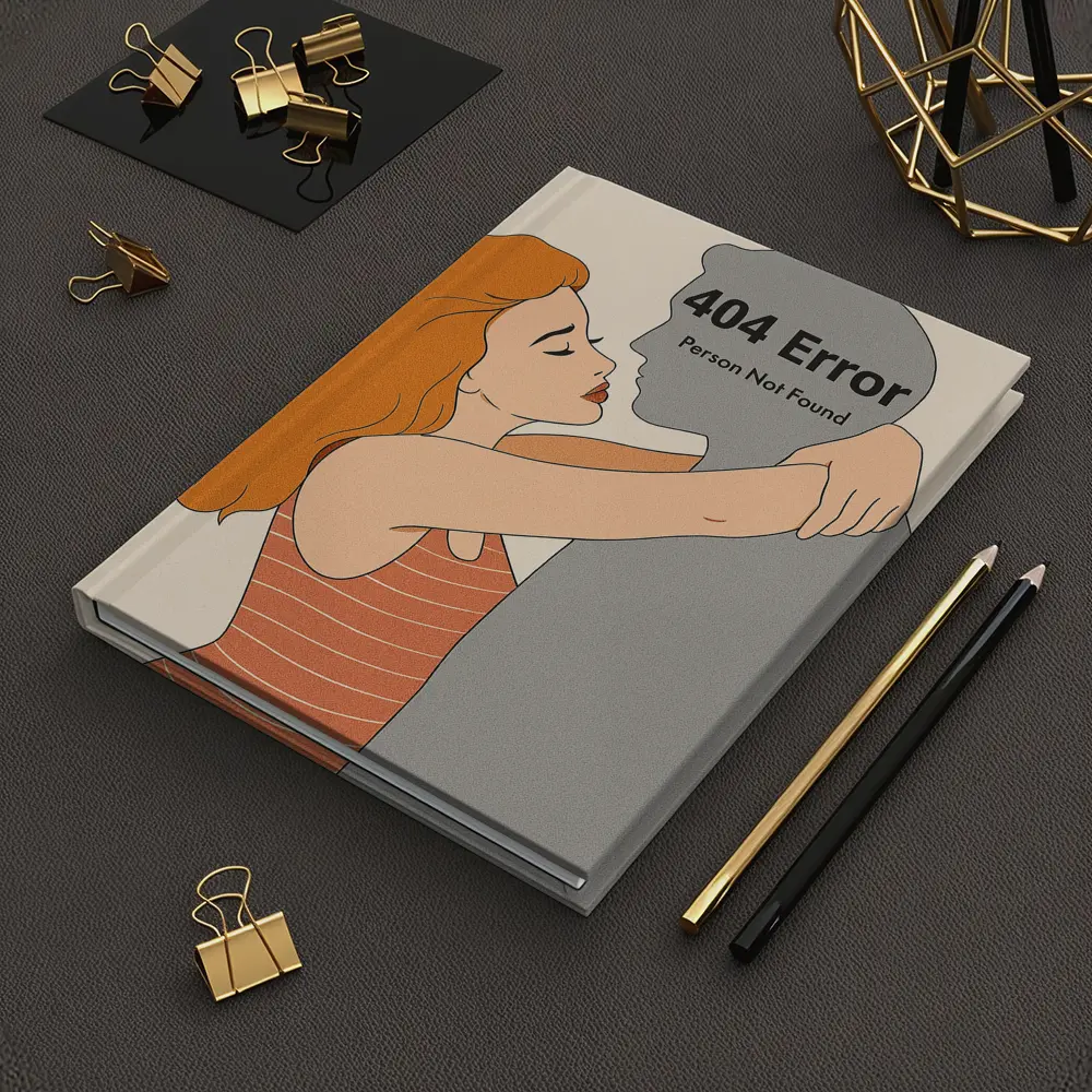 404 Error Person Not Found Couple Illustration – Notebooks