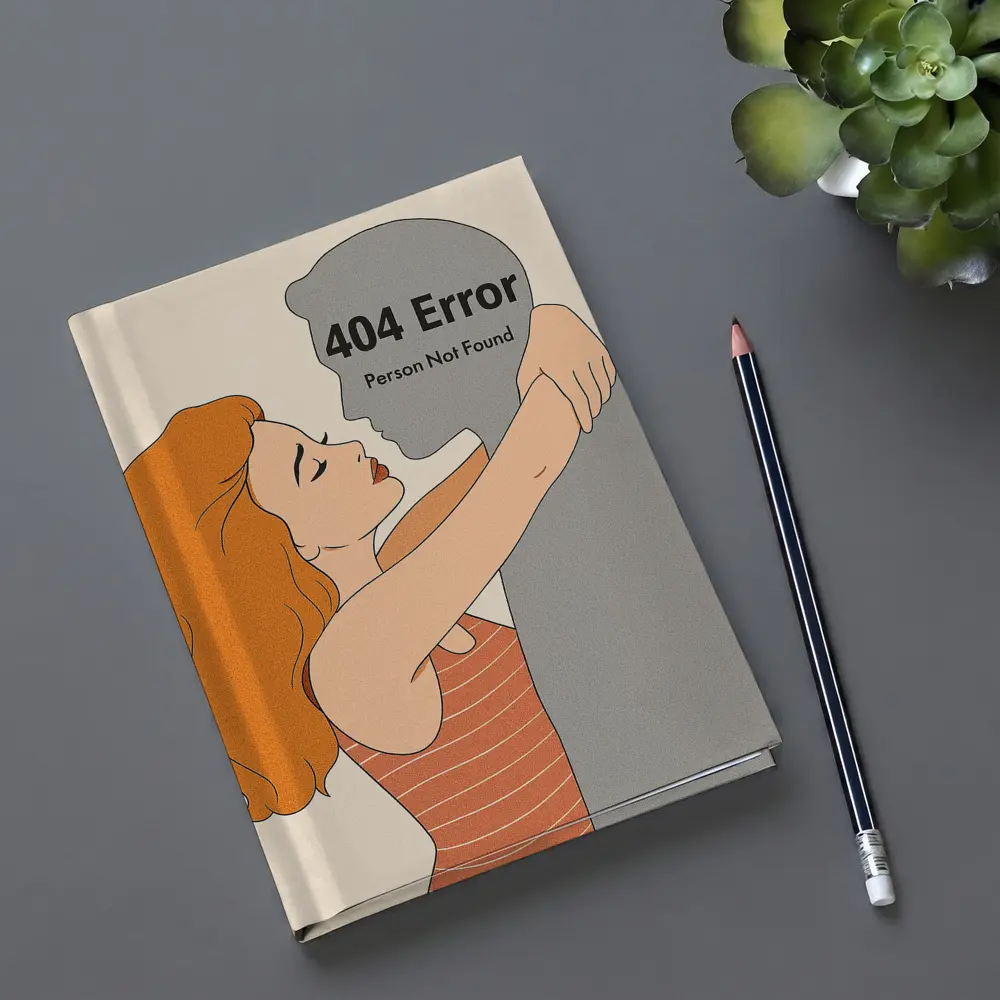 404 Error Person Not Found Couple Illustration – Notebooks