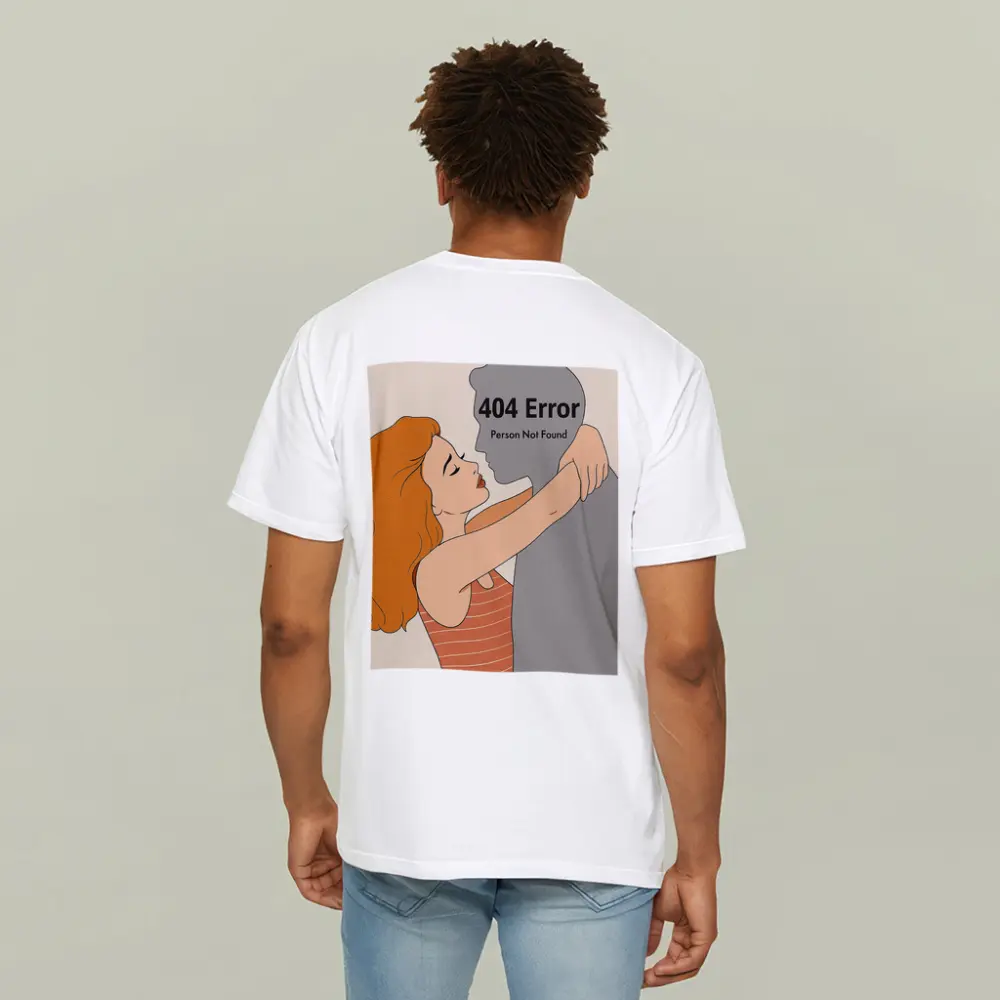 404 Error Person Not Found Couple Illustration – T-Shirts