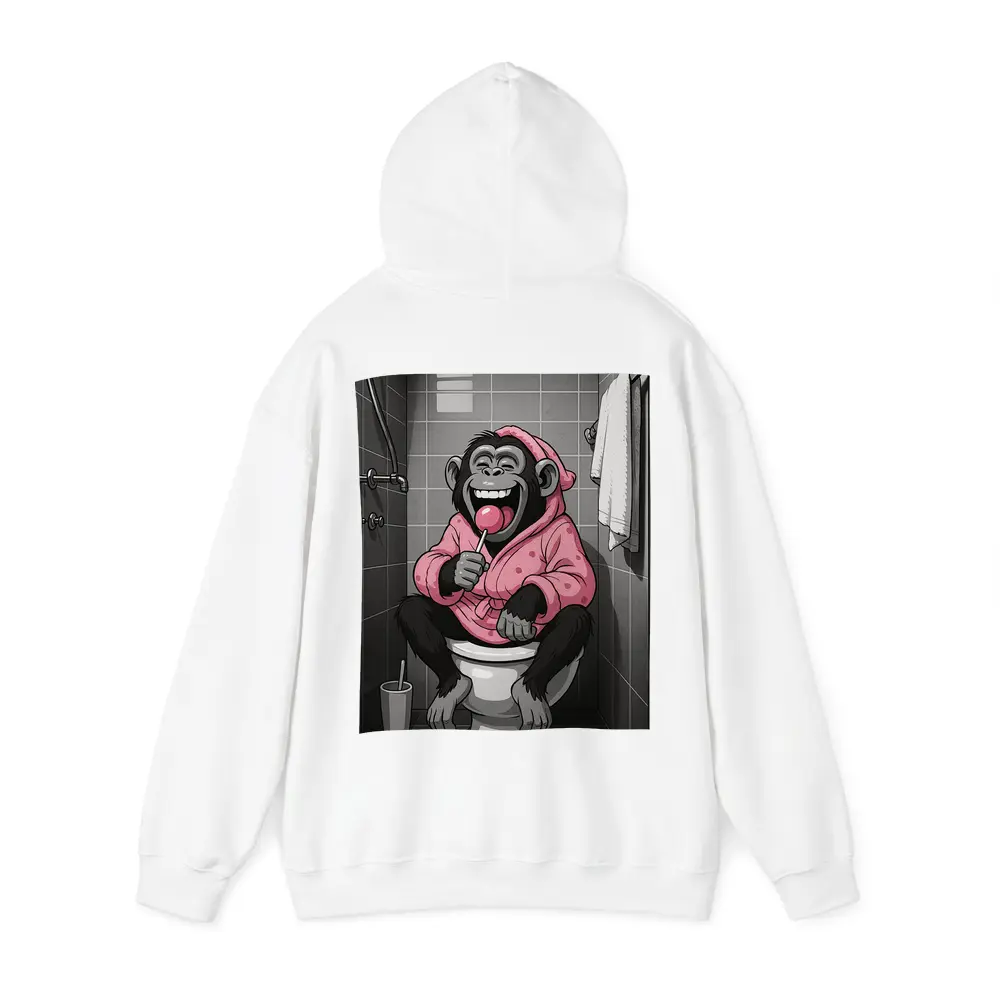 Laughing Monkey Pink Hoodie Bathroom Cartoon – Hoodies
