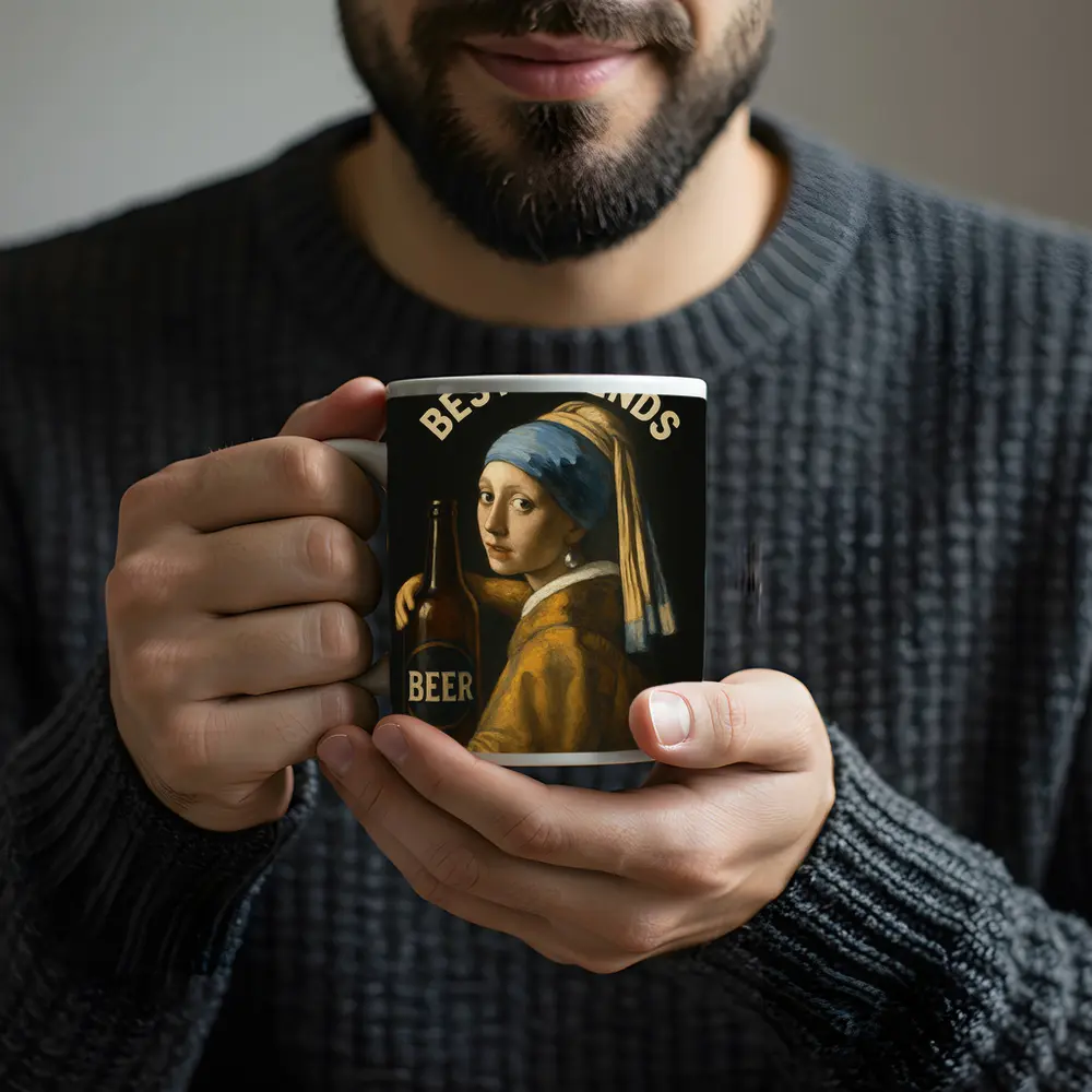 Girl With Pearl Earring Beer Best Friends – Mugs