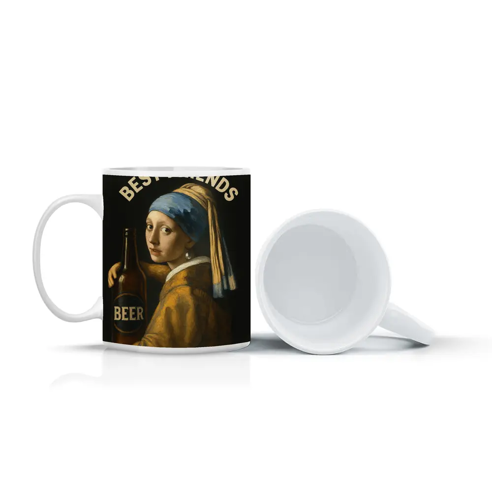 Girl With Pearl Earring Beer Best Friends – Mugs