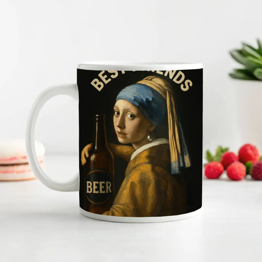 Girl With Pearl Earring Beer Best Friends – Mugs