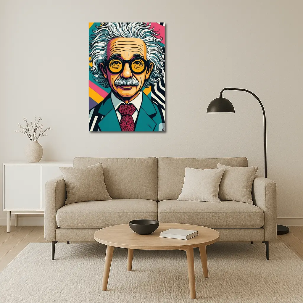 Albert Einstein Pop Art Colorful Portrait – Wall Art