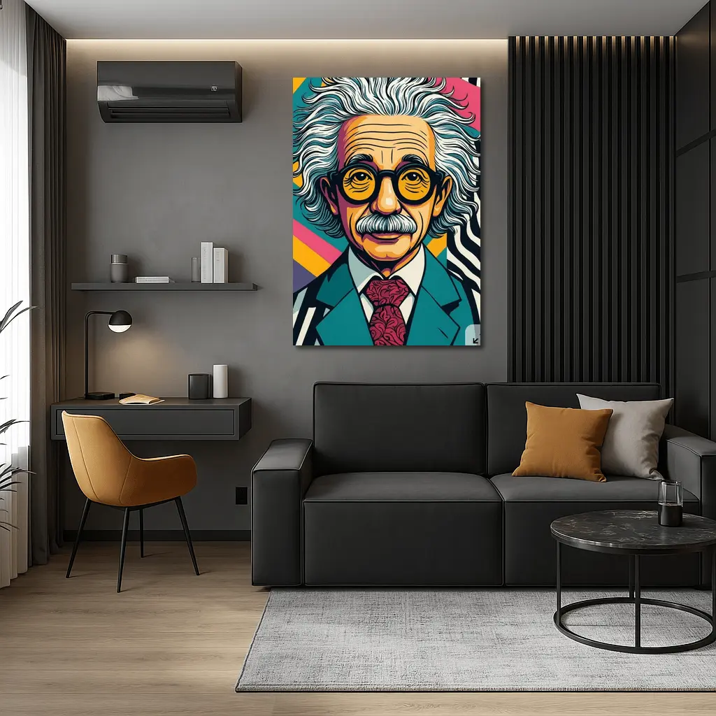 Albert Einstein Pop Art Colorful Portrait – Wall Art