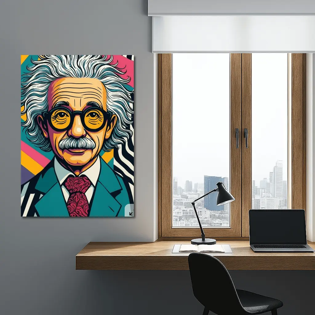 Albert Einstein Pop Art Colorful Portrait – Wall Art