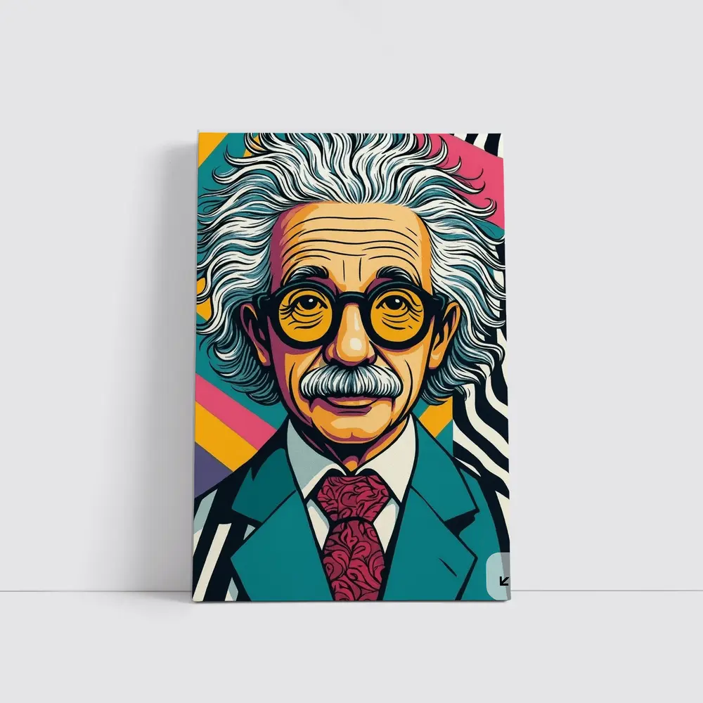 Albert Einstein Pop Art Colorful Portrait – Wall Art