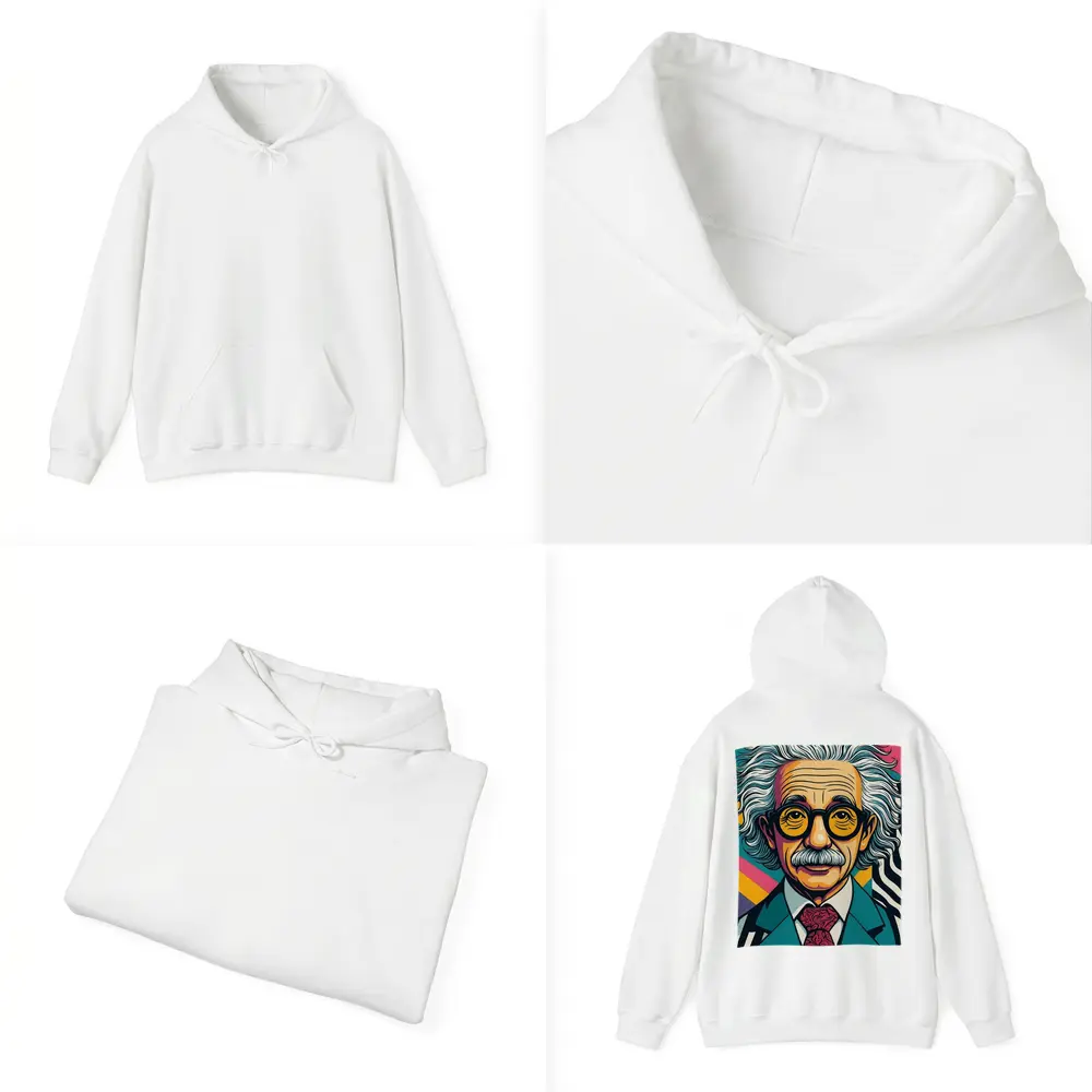 Albert Einstein Pop Art Colorful Portrait – Hoodies