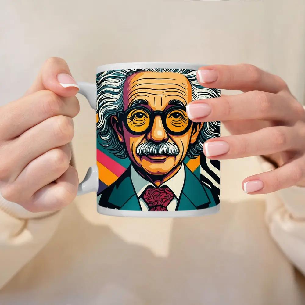 Albert Einstein Pop Art Colorful Portrait – Mugs