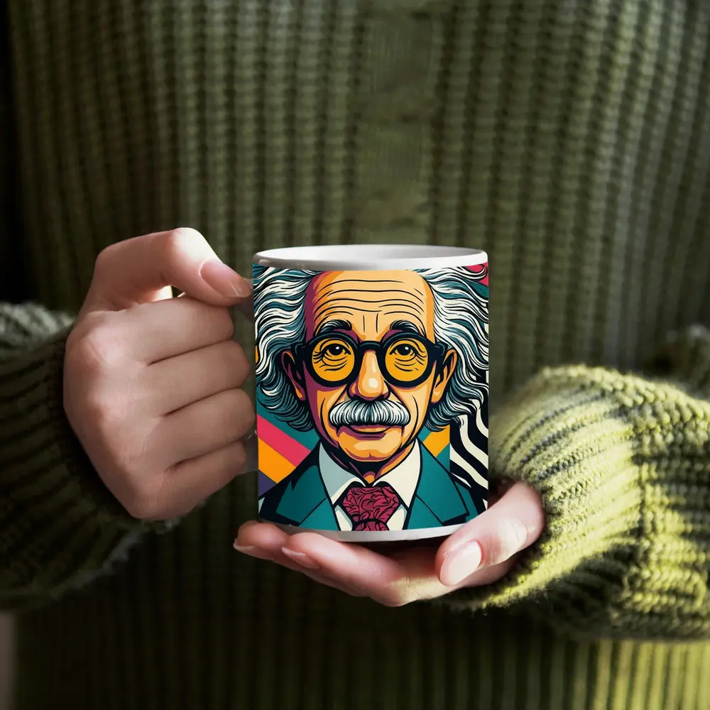Albert Einstein Pop Art Colorful Portrait – Mugs