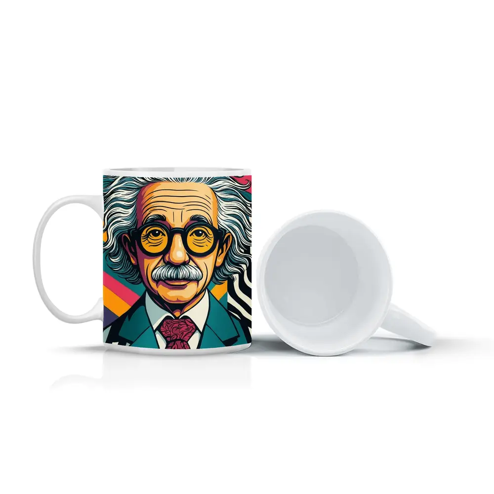 Albert Einstein Pop Art Colorful Portrait – Mugs