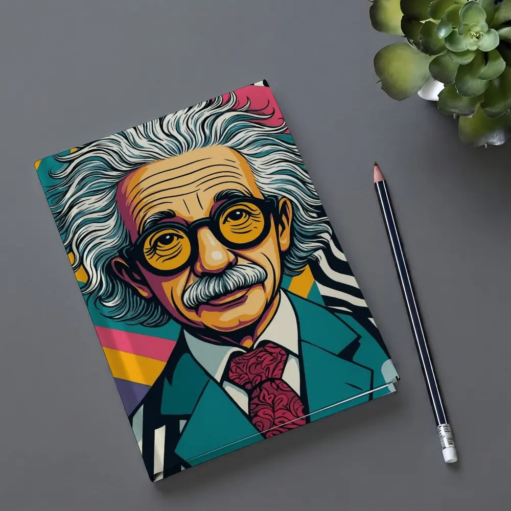Albert Einstein Pop Art Colorful Portrait – Notebooks