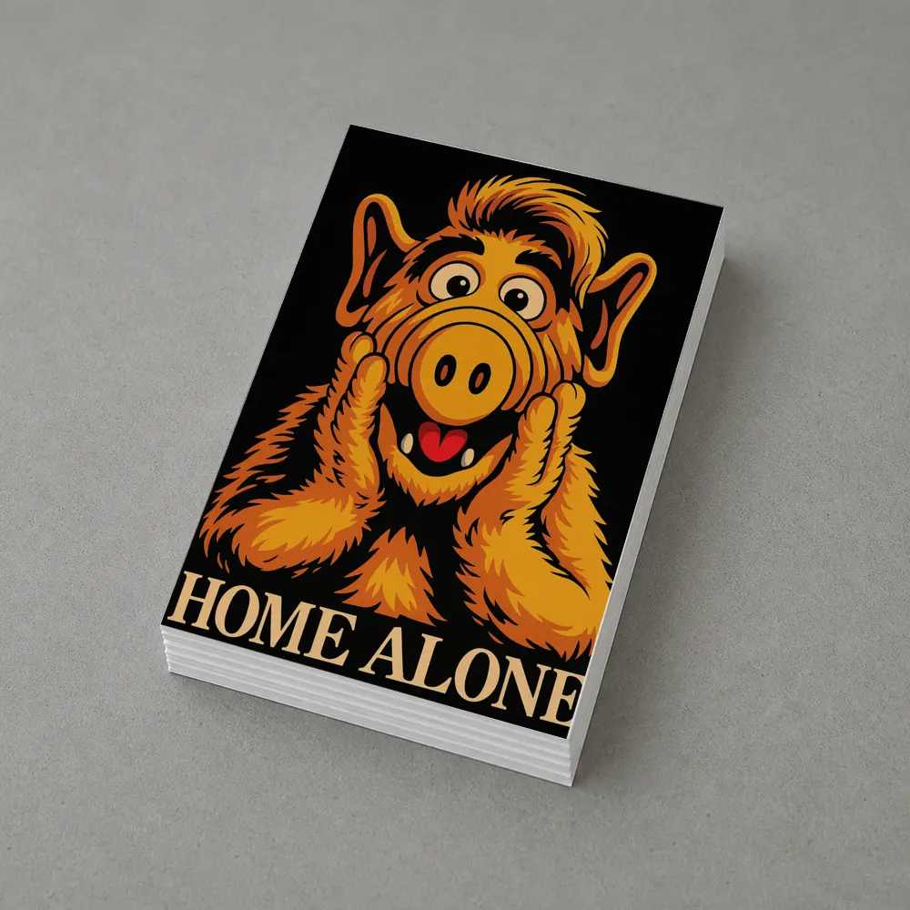 ALF Home Alone Funny Retro Black Art – Postcards