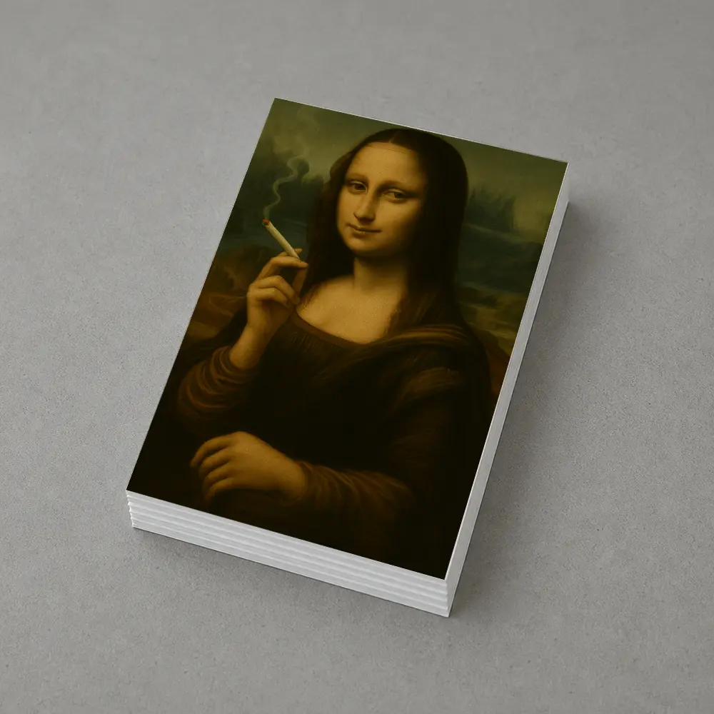 Mona Lisa Smoking Joint Classic Art – Postcards