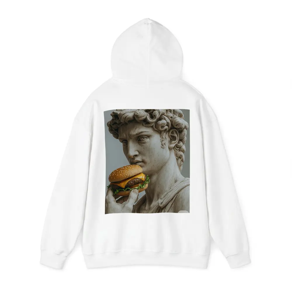 Greek Marble Statue Eating Cheeseburger Art – Hoodies