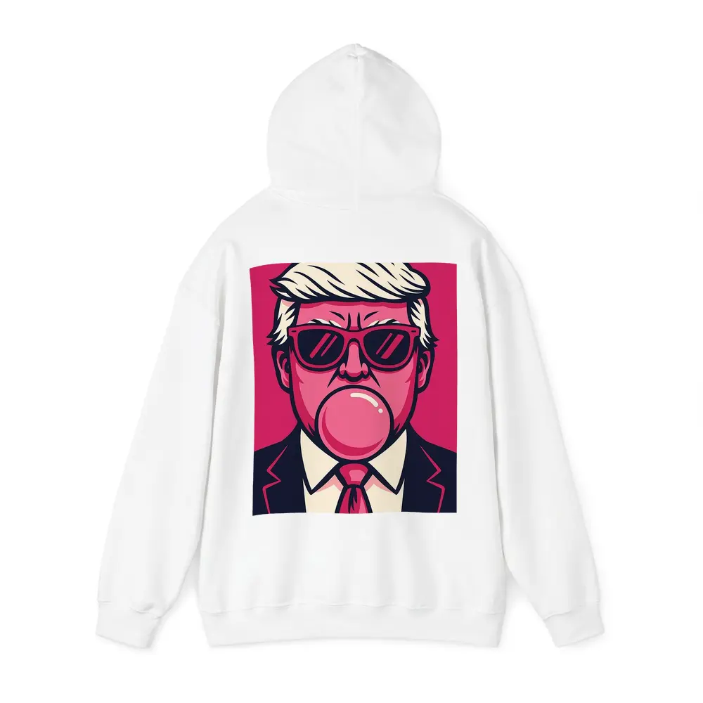 Pop Art Political Figure Blowing Bubblegum Pink – Hoodies