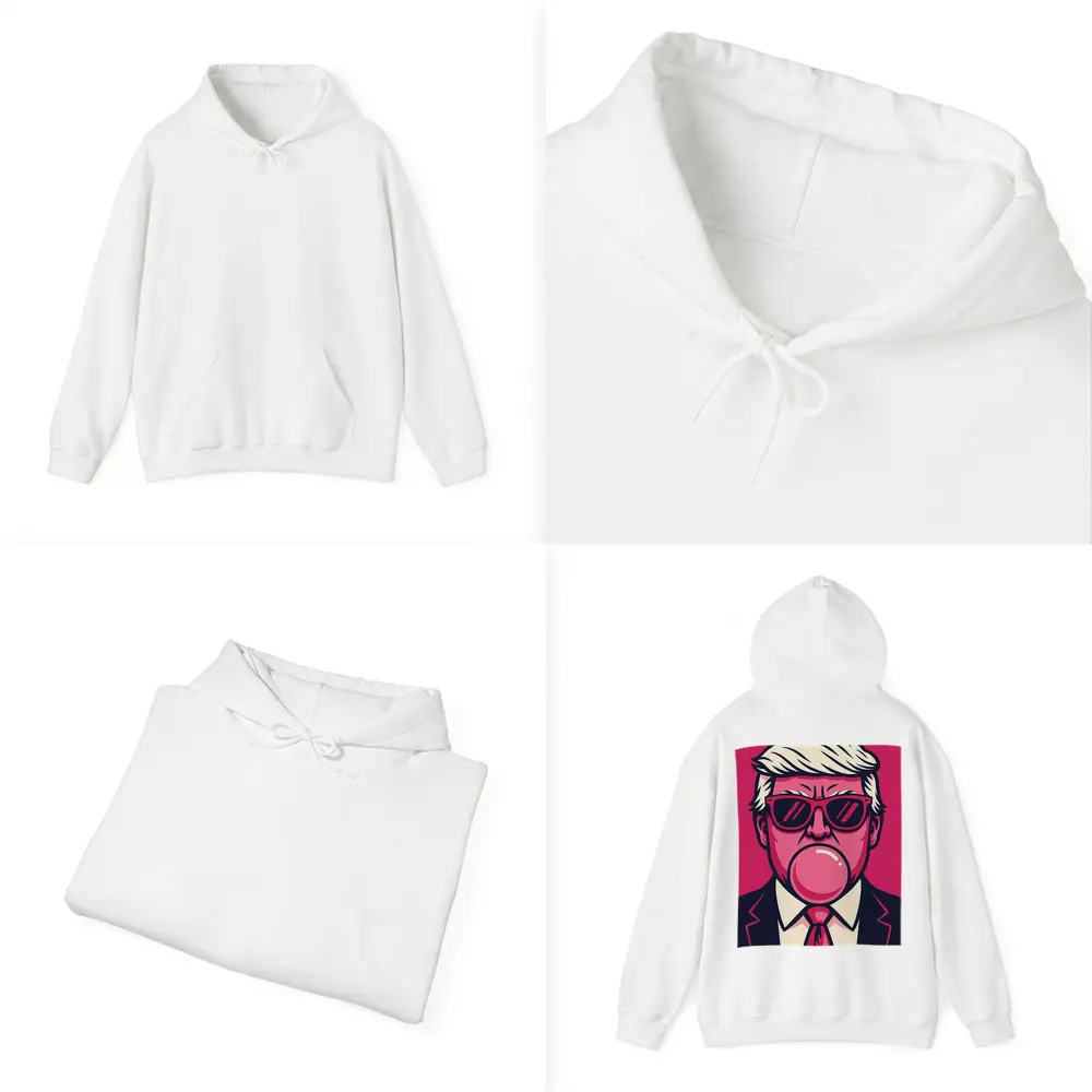 Pop Art Political Figure Blowing Bubblegum Pink – Hoodies