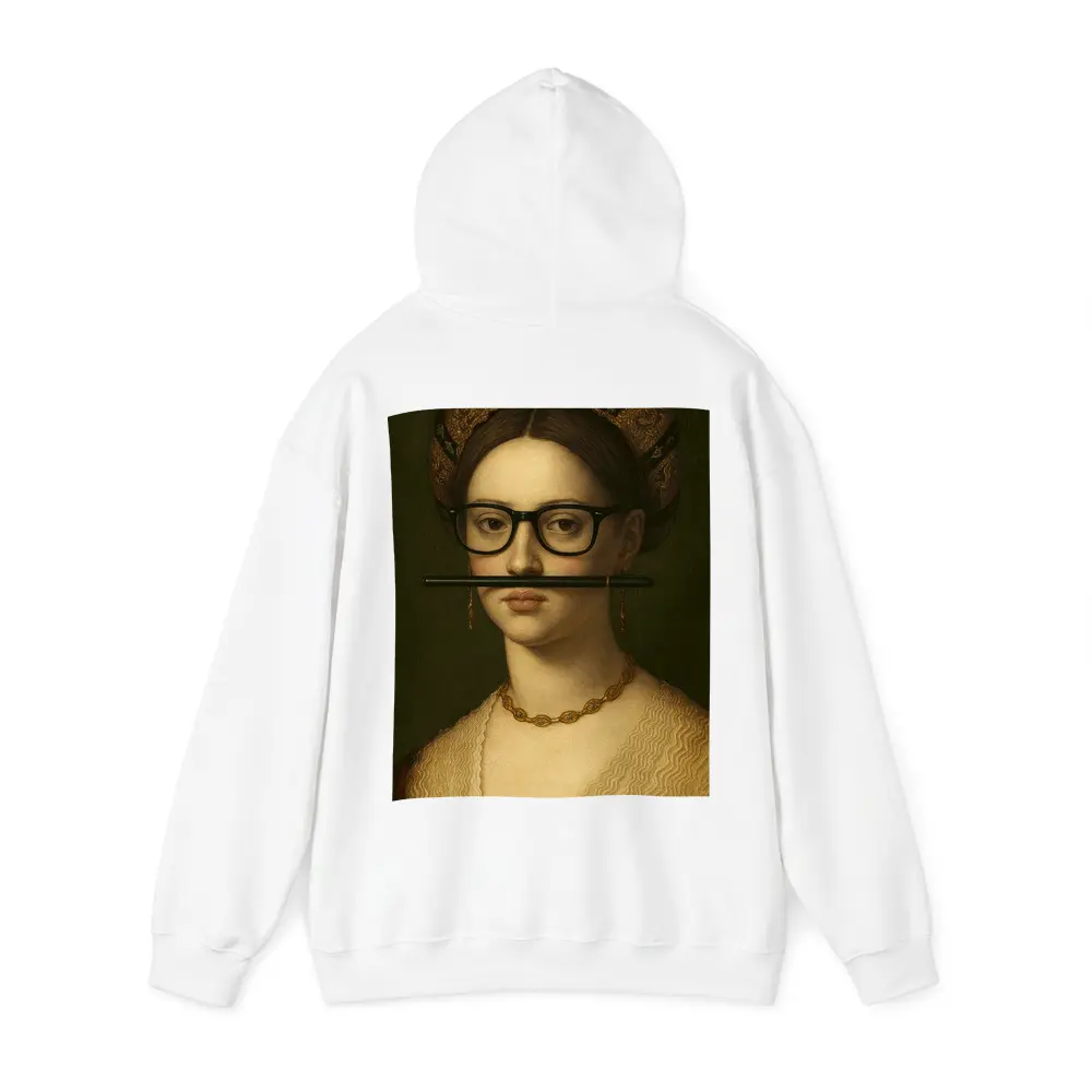 Renaissance Woman Portrait With Glasses Pencil – Hoodies