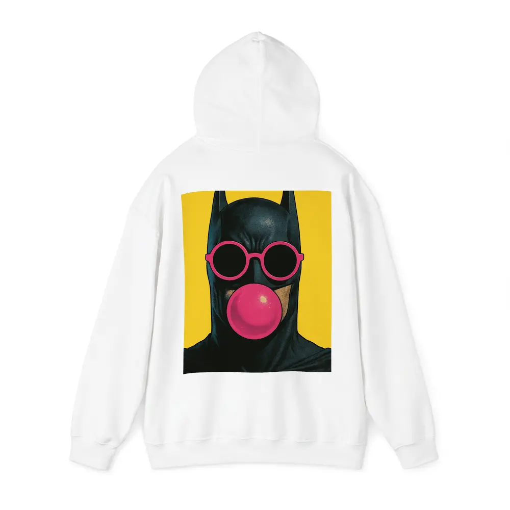 Batman Pink Sunglasses Bubblegum Yellow Background – Hoodies