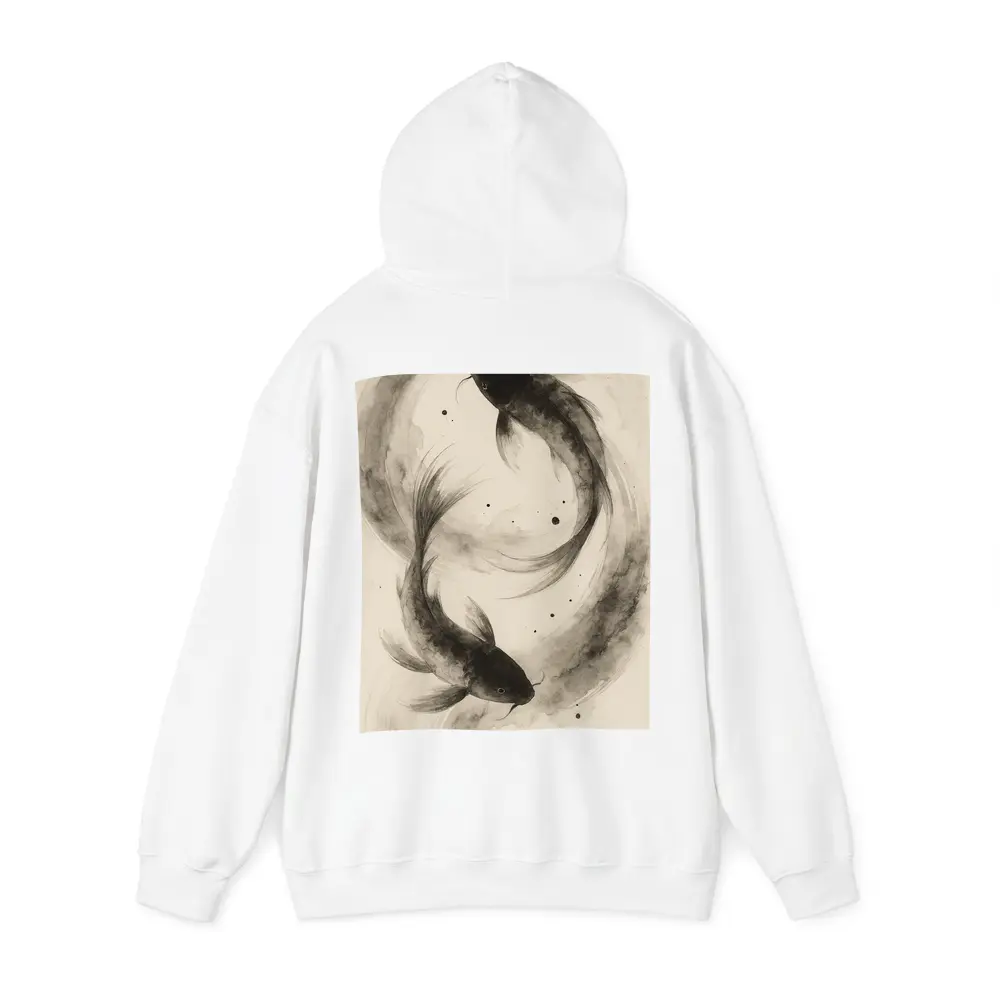 Two Koi Fish Japanese Ink Wash Art – Hoodies