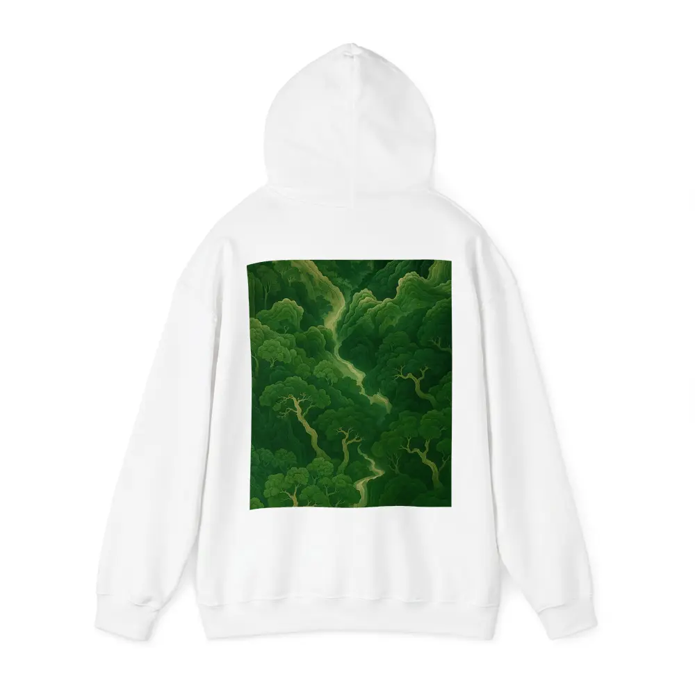 Japanese Minimal Forest Green Trees Aerial View – Hoodies