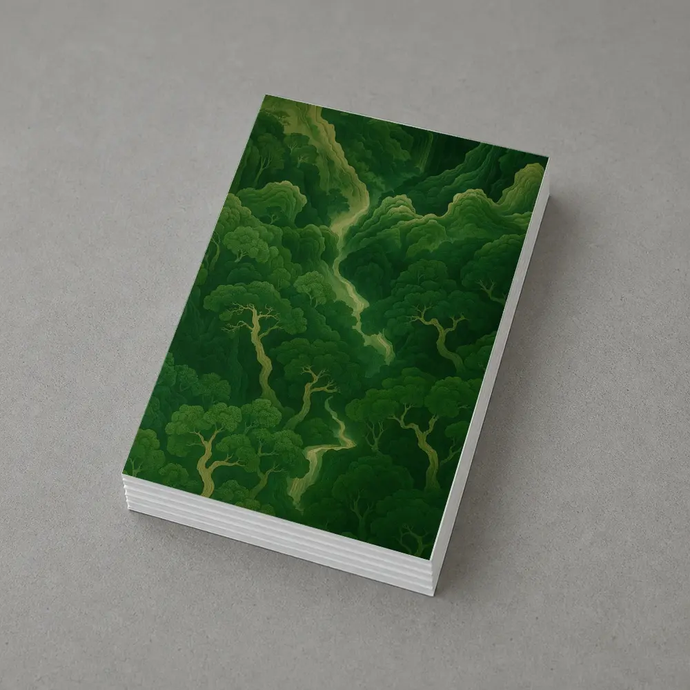 Japanese Minimal Forest Green Trees Aerial View – Postcards