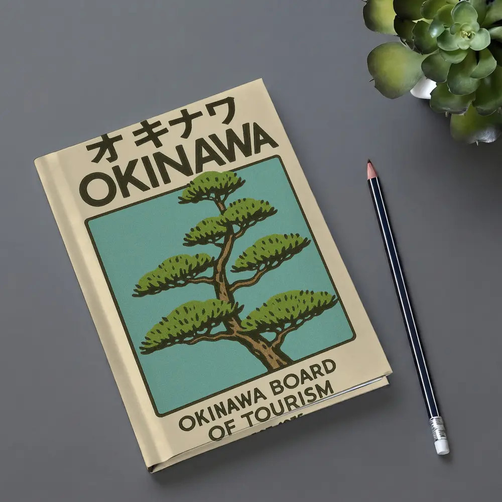 Okinawa Japan Pine Tree Tourism Retro Art – Notebooks