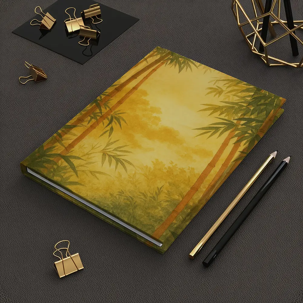 Golden Bamboo Forest Watercolor Japanese Art – Notebooks