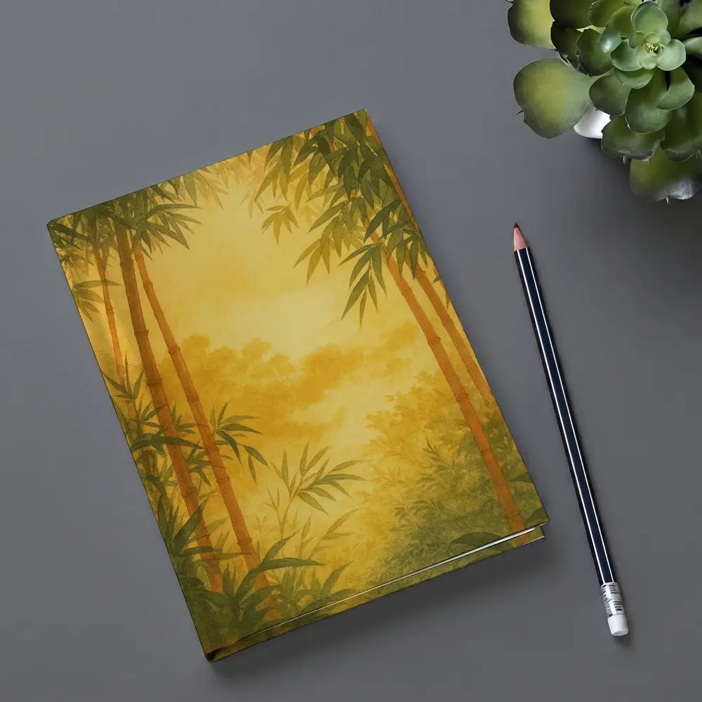 Golden Bamboo Forest Watercolor Japanese Art – Notebooks