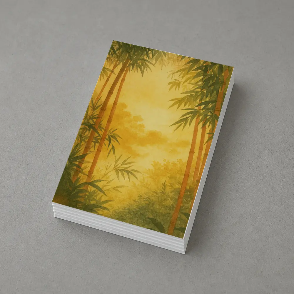 Golden Bamboo Forest Watercolor Japanese Art – Postcards